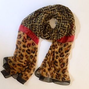 fendi monogram print scarf